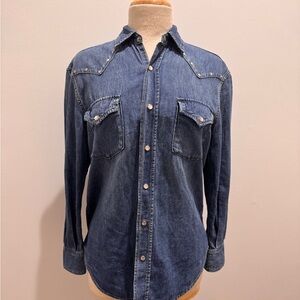 Yves Saint LauDenim Button-Up Shirt